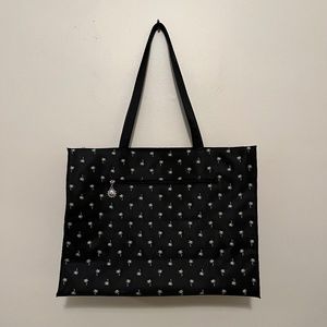 Briefcase / Computer Bag - Black with Embroidered Palm Trees